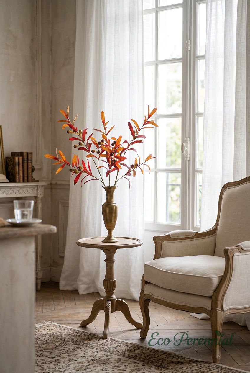 30" Faux Autumn Olive Branches with Fruit