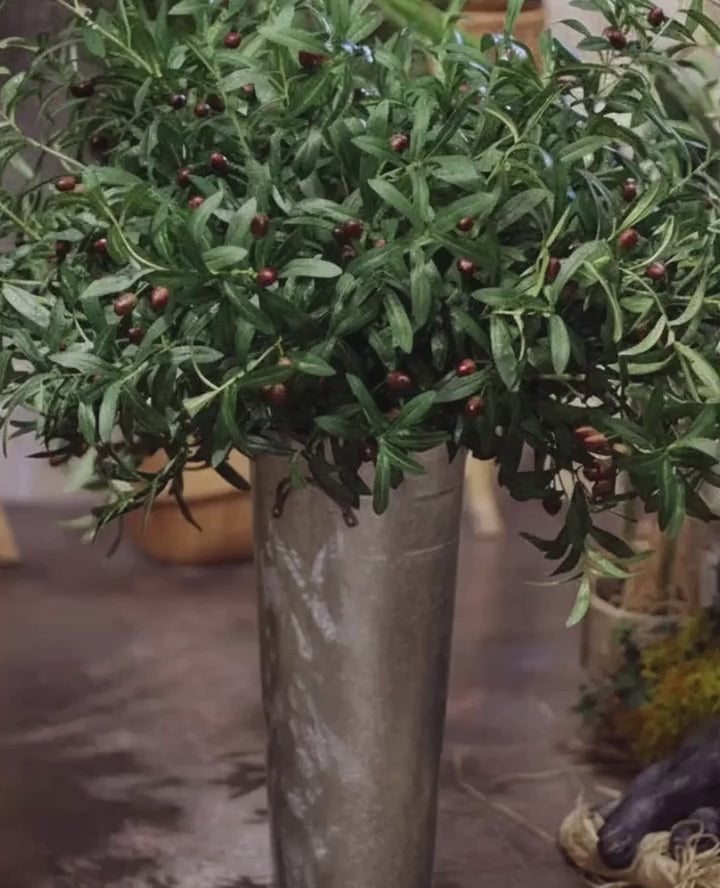 "Mediterranean Heritage" | Lifelike Faux Olive Stem 12 Stems | Artificial Floral Arrangement | Eco Perennial