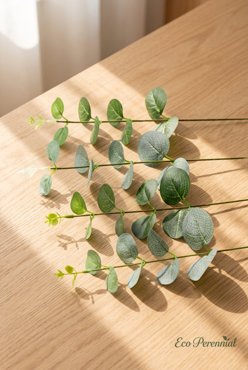 11.8 Petite Faux Eucalyptus Stems  Realistic Artificial Greenery Branches