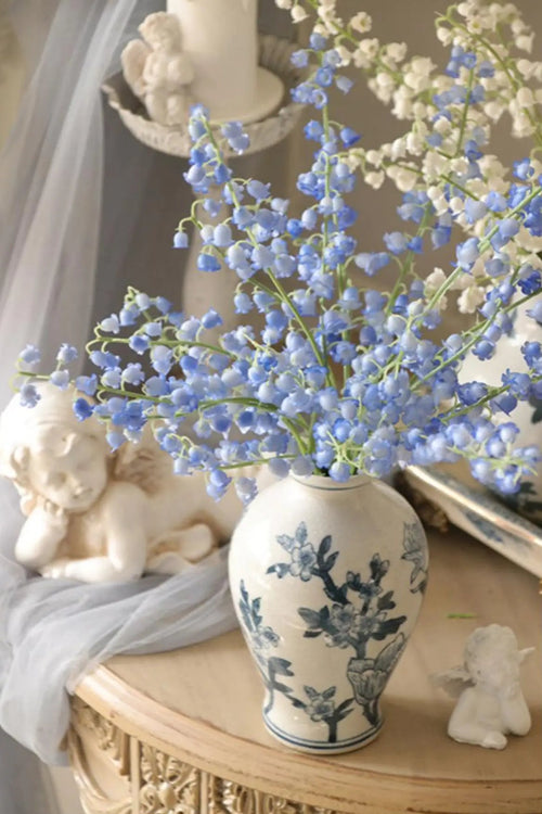 "Pure Luck" | Real Touch Lily of the Valley Stem Blue | Artificial Floral Arrangement | Eco Perennial