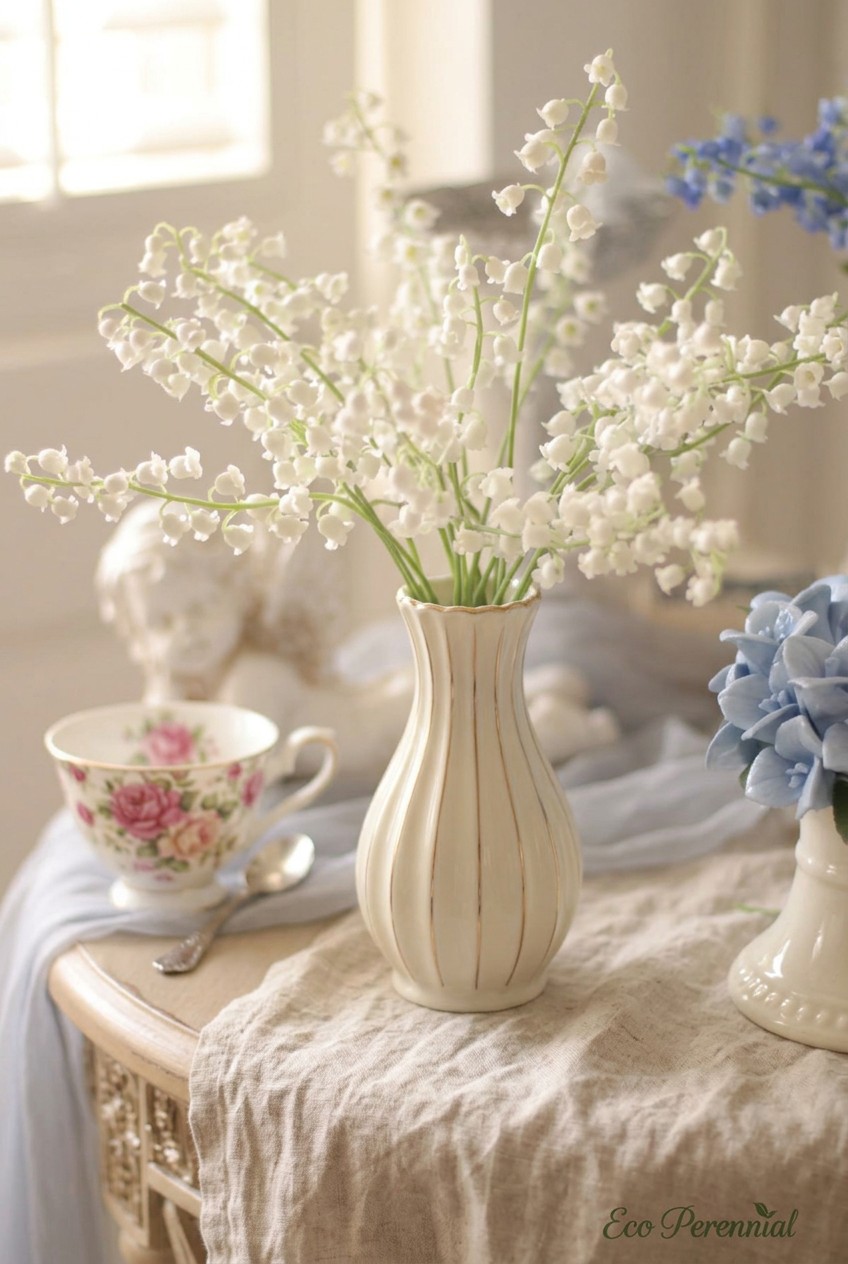 12.6" Real Touch Lily of the Valley Stems | "Pure Luck" | Artificial Flower Stem | Eco Perennial