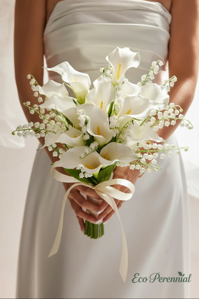 "Pure Luck" | Real Touch Lily of the Valley Stem | Artificial Floral Arrangement | Eco Perennial