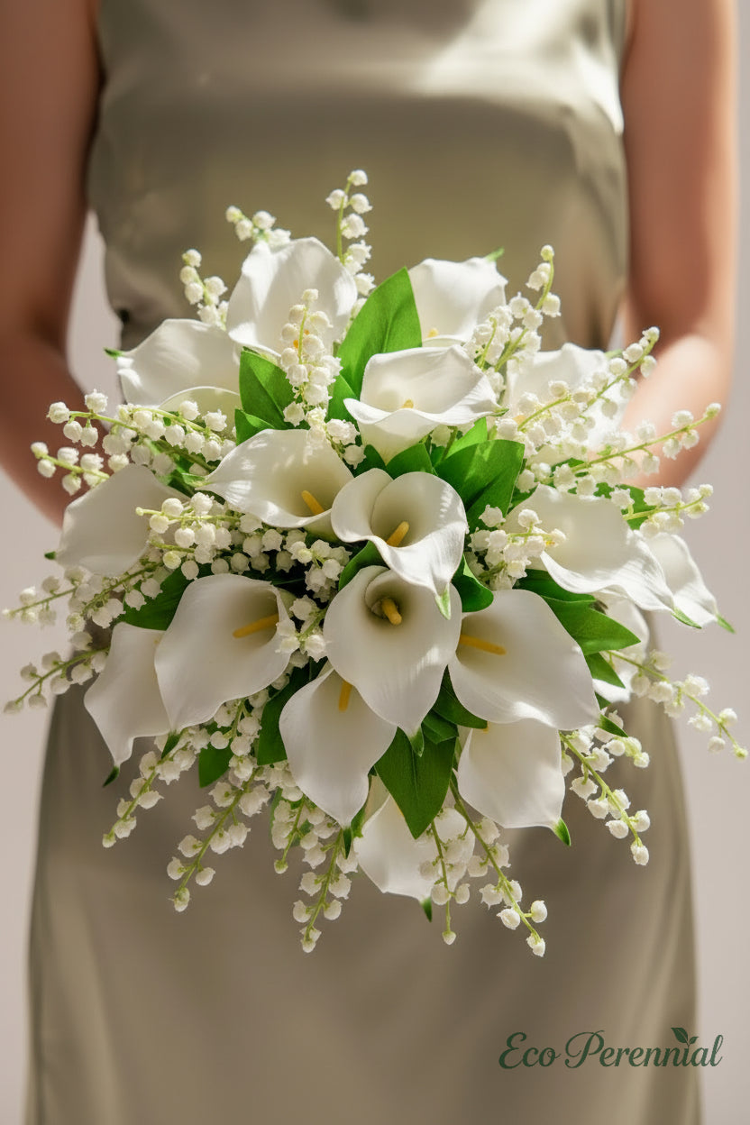 "Pure Luck" | Real Touch Lily of the Valley Stem | Artificial Floral Arrangement | Eco Perennial