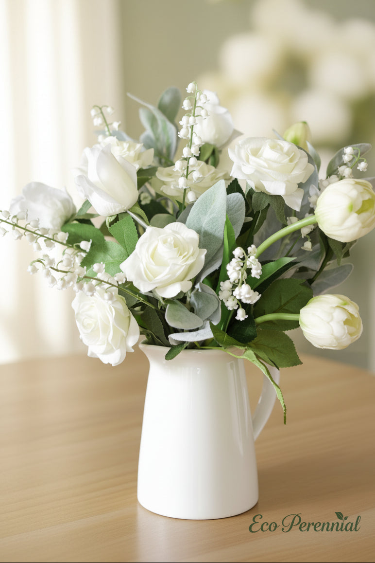 "Pure Luck" | Real Touch Lily of the Valley Stem | Artificial Floral Arrangement | Eco Perennial
