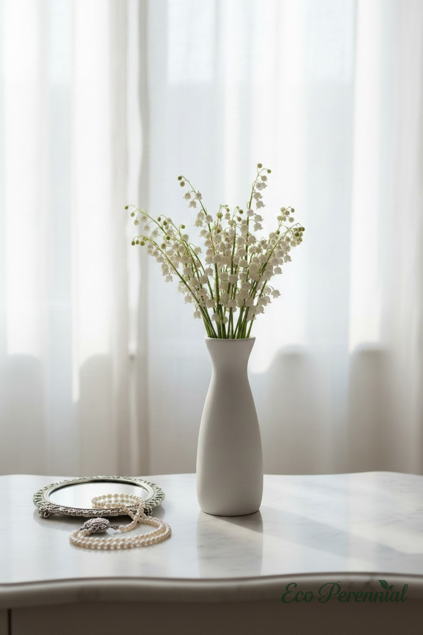 "Pure Luck" | Real Touch Lily of the Valley Stem | Artificial Floral Arrangement | Eco Perennial