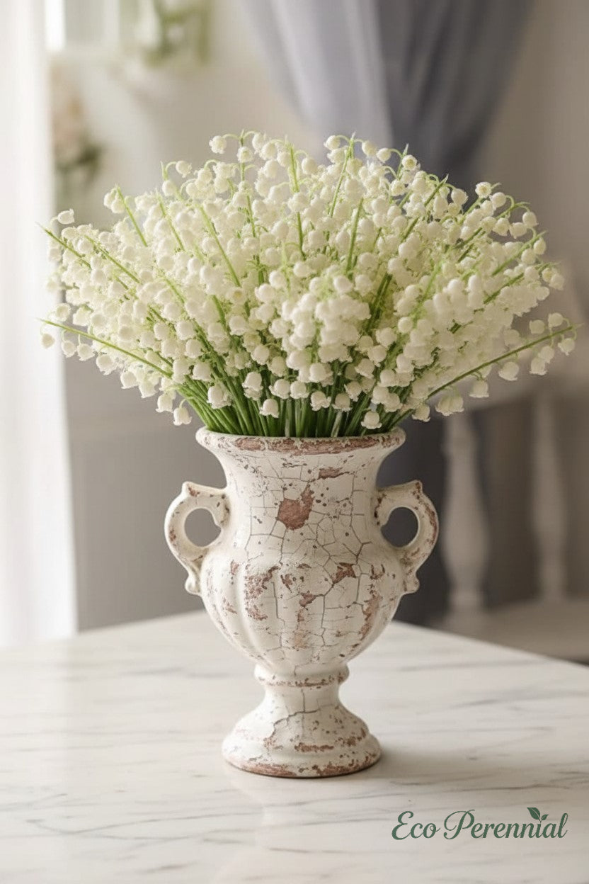 "Pure Luck" | Real Touch Lily of the Valley Stem | Artificial Floral Arrangement | Eco Perennial