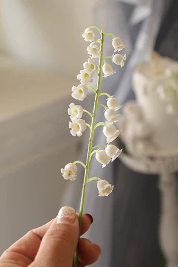 "Pure Luck" | Real Touch Lily of the Valley Stem | Artificial Floral Arrangement | Eco Perennial