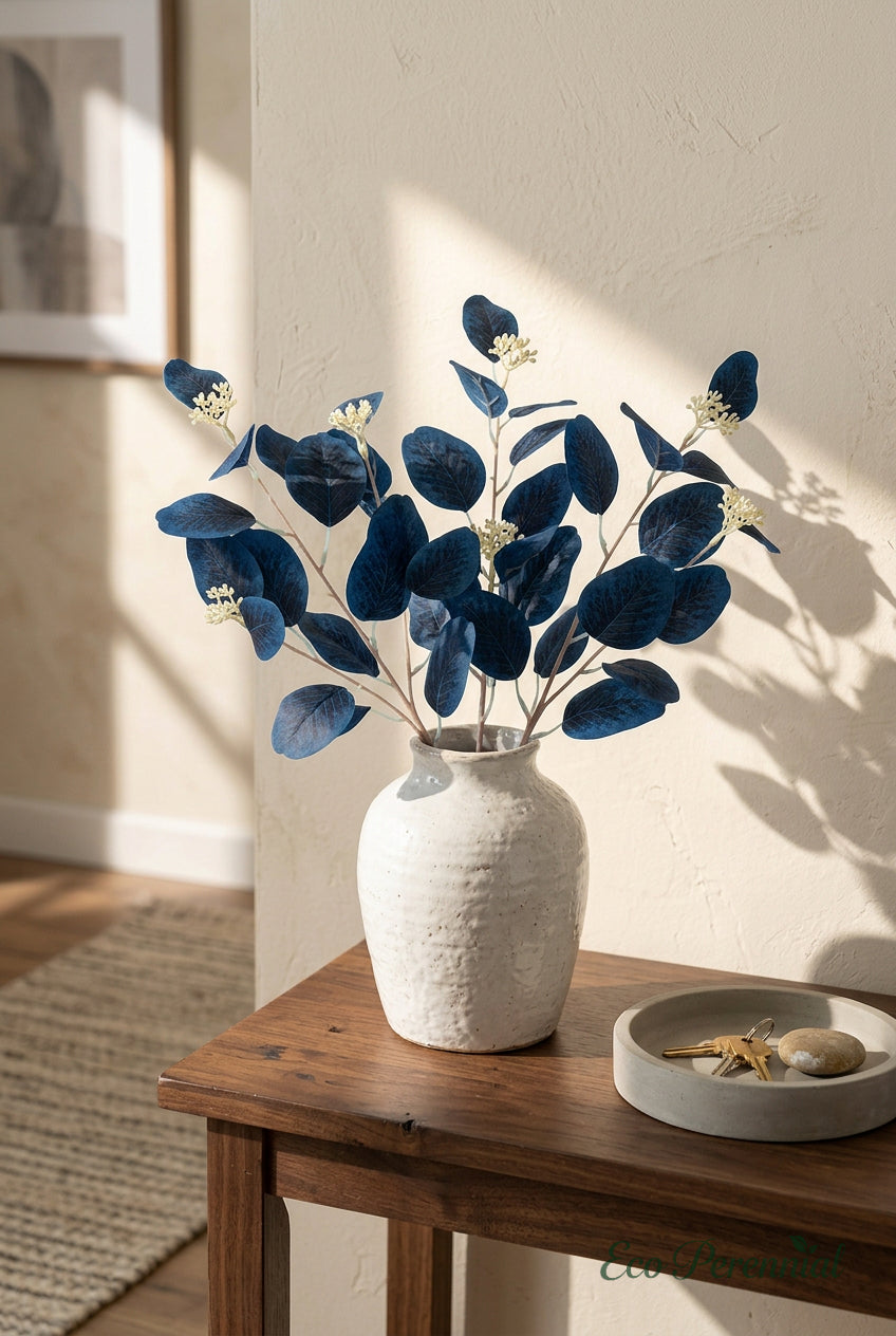 21.3" Seeded Faux Eucalyptus Branches | Realistic Artificial Greenery in 7 Colors | Artificial Greenery | Eco Perennial