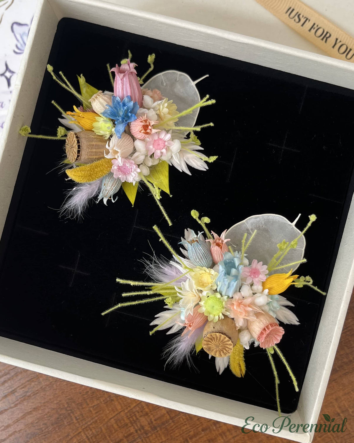 Blue Meadow Flower Ring | Handcrafted Real Floral Statement Ring | Eco Perennial