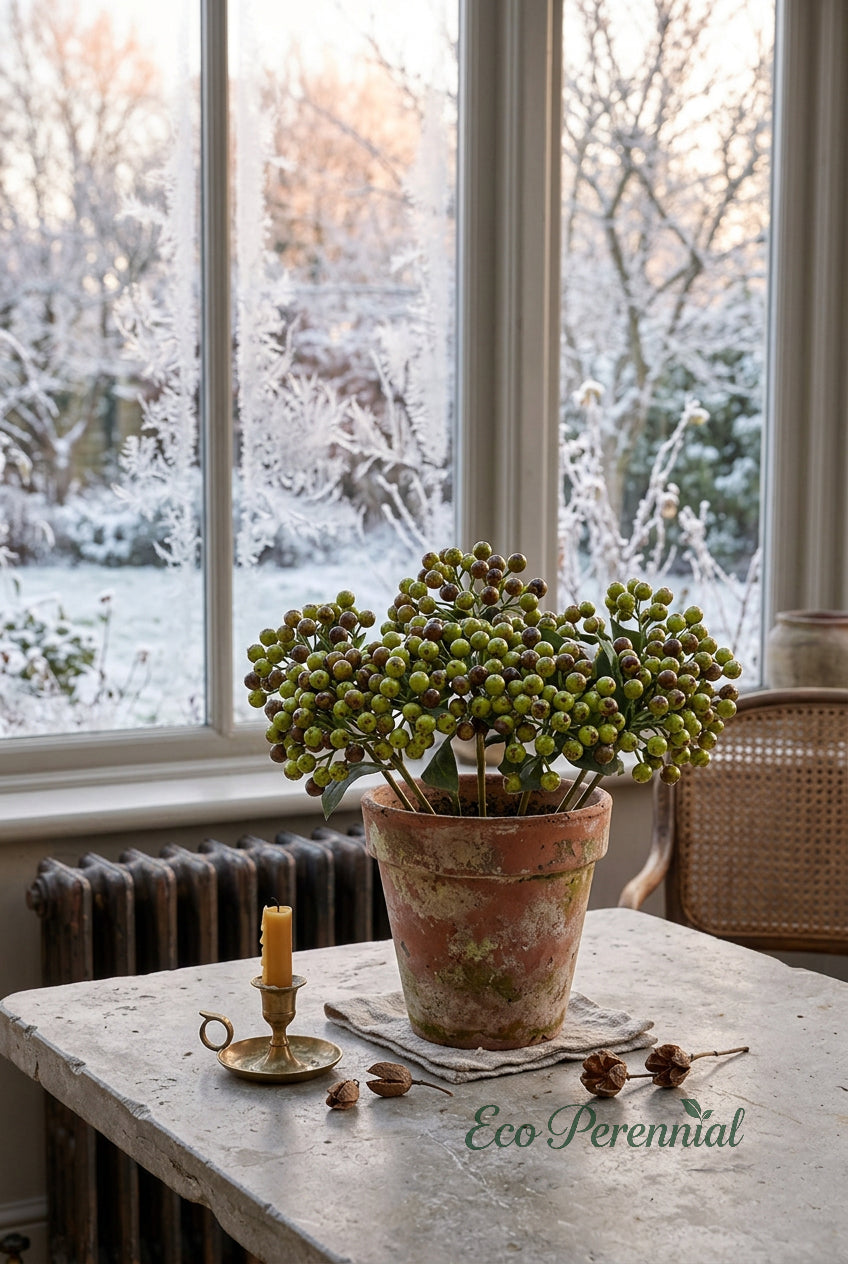 11.4" Petite Faux Berry Stems | 10 Colors | Artificial Greenery | Eco Perennial