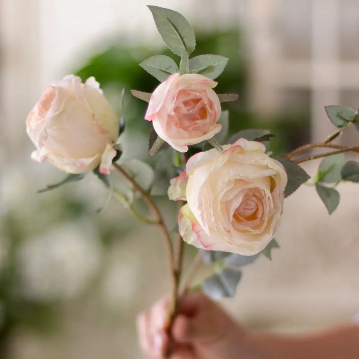 "The Eternal Muse" | Signature Handcrafted Silk Rose Collection Annie - Classic Garden Rose | Realistic Faux Silk Flowers for Home Decor - Eco Perennial