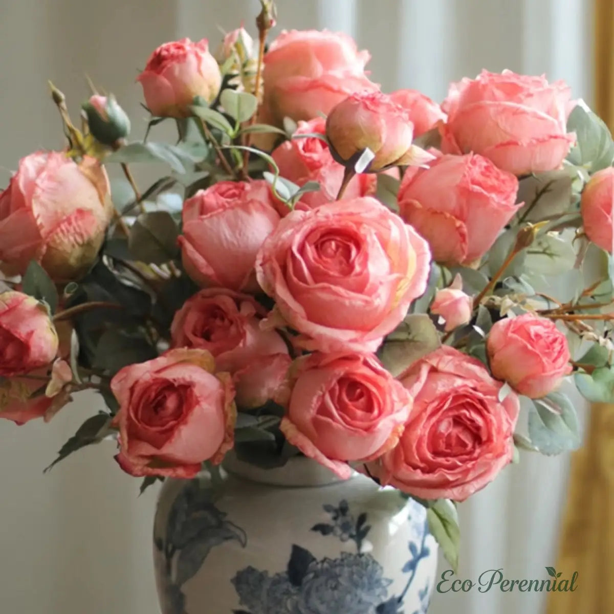 "The Eternal Muse" | Signature Handcrafted Silk Rose Collection | Realistic Faux Silk Flowers for Home Decor - Eco Perennial