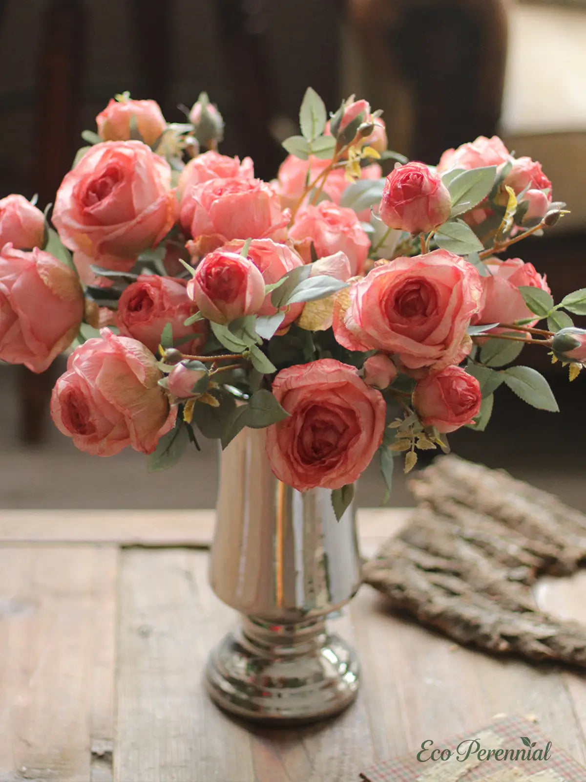 "The Eternal Muse" | Signature Handcrafted Silk Rose Collection | Realistic Faux Silk Flowers for Home Decor - Eco Perennial