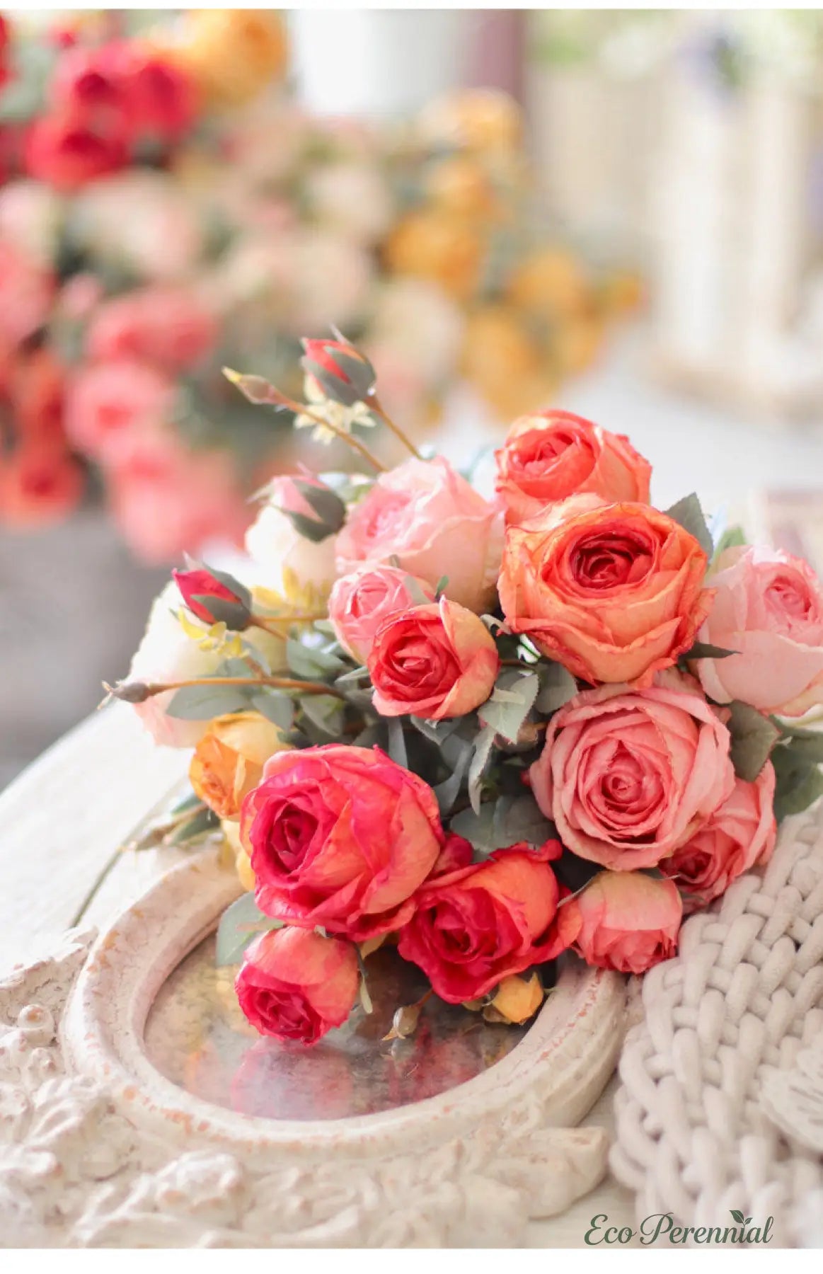 "The Eternal Muse" | Signature Handcrafted Silk Rose Collection | Realistic Faux Silk Flowers for Home Decor - Eco Perennial