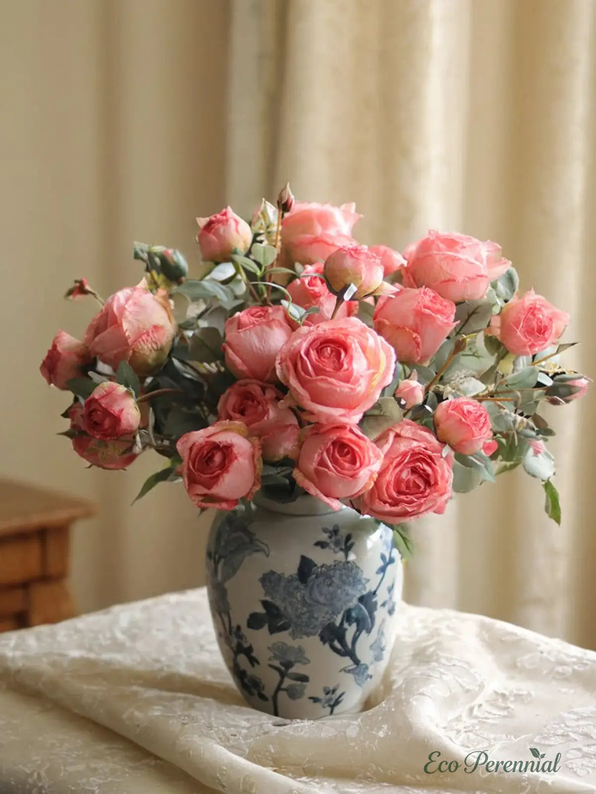 "The Eternal Muse" | Signature Handcrafted Silk Rose Collection | Realistic Faux Silk Flowers for Home Decor - Eco Perennial