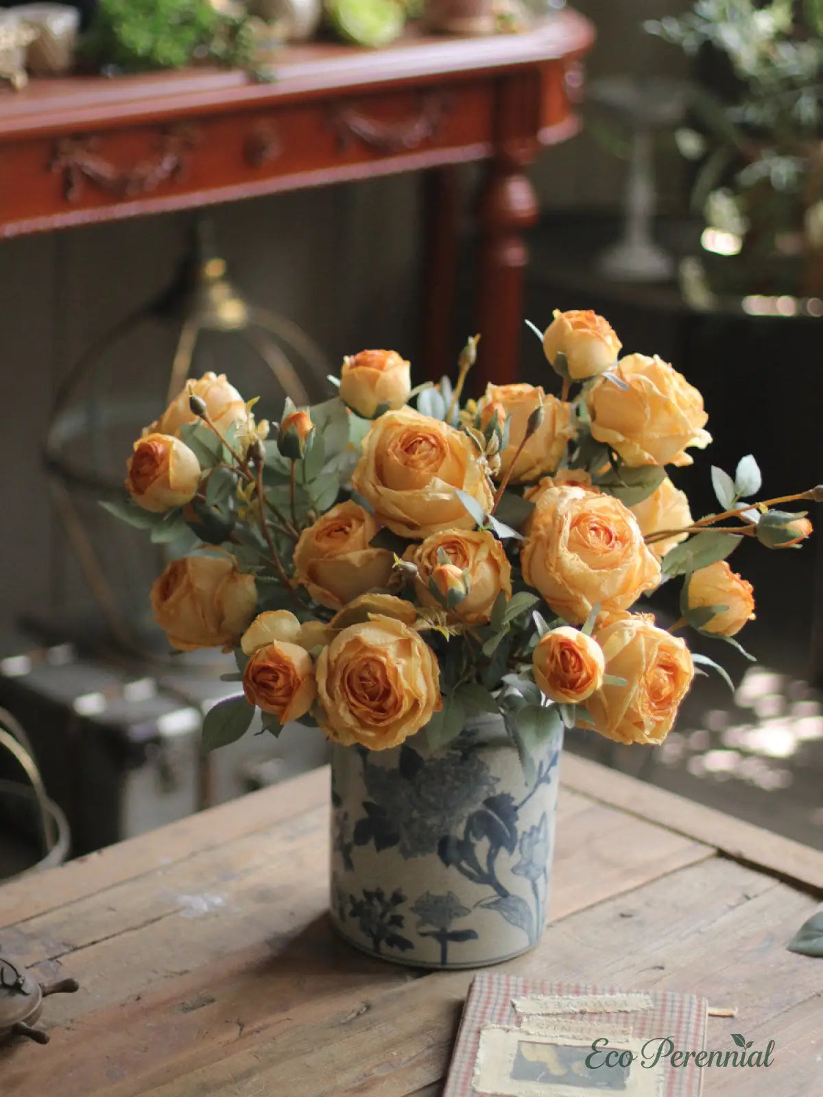 "The Eternal Muse" | Signature Handcrafted Silk Rose Collection | Realistic Faux Silk Flowers for Home Decor - Eco Perennial