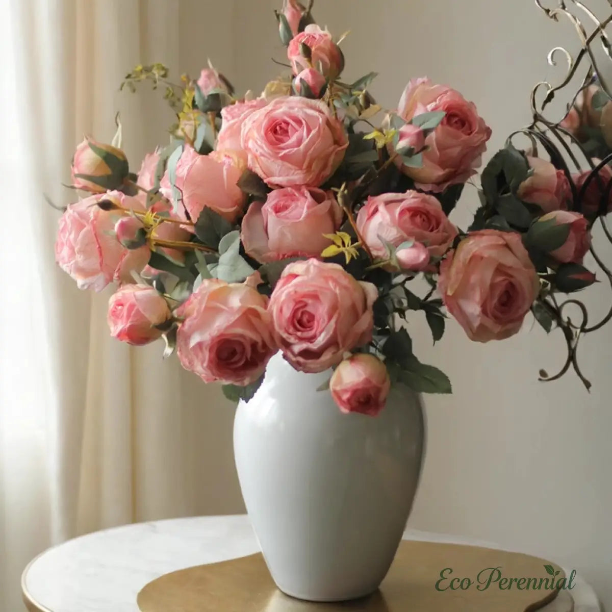 "The Eternal Muse" | Signature Handcrafted Silk Rose Collection | Realistic Faux Silk Flowers for Home Decor - Eco Perennial