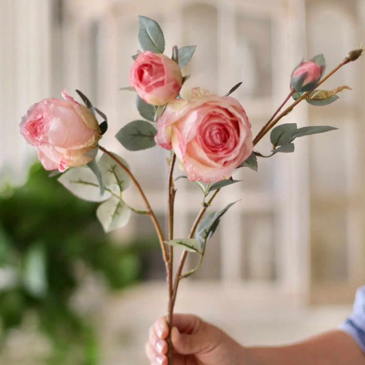 "The Eternal Muse" | Signature Handcrafted Silk Rose Collection Victoria - Royal Heritage Rose | Realistic Faux Silk Flowers for Home Decor - Eco Perennial