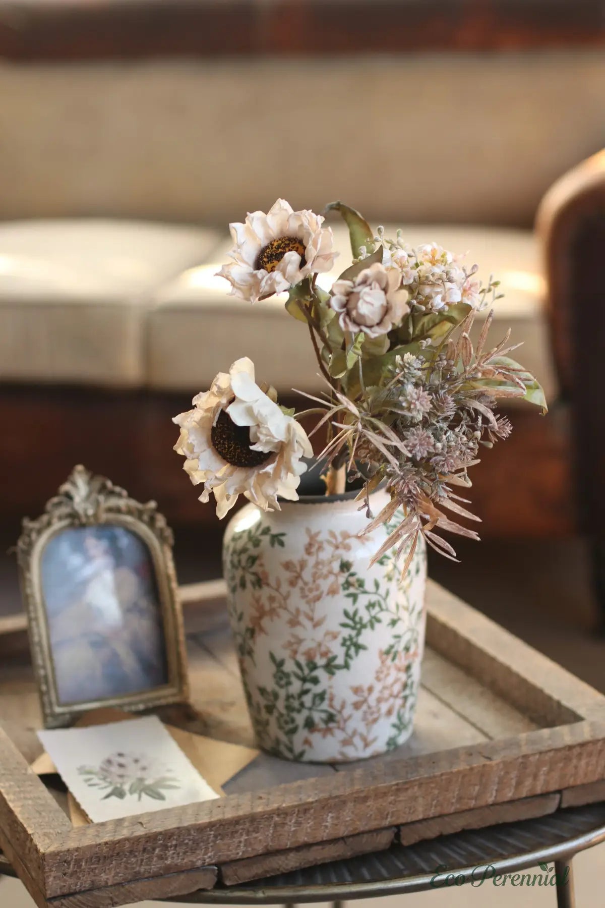 "Harvest Wild" Faux Dried Sunflower Bouquet – Wedding Decor Artificial Floral Arrangement – Eco Perennial