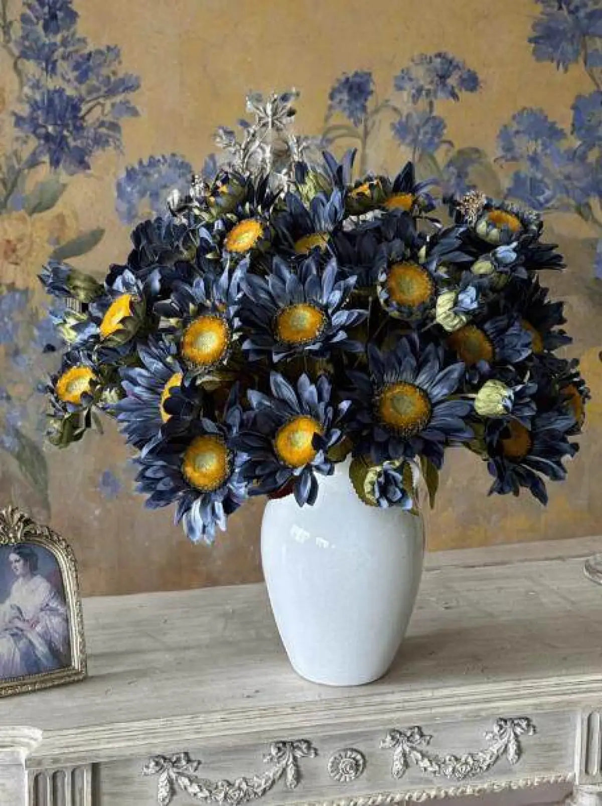 "The Golden Hour" | Real Touch Artisan Sunflower Stem Purple | Realistic Faux Silk Flowers for Home Decor - Eco Perennial