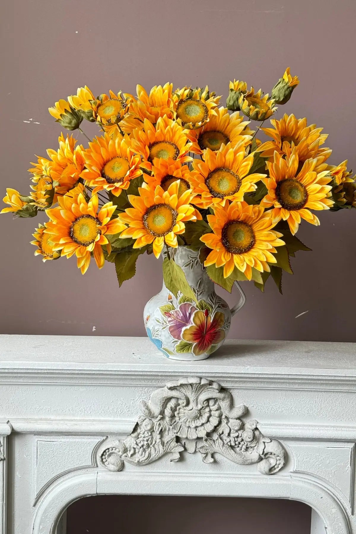 "The Golden Hour" | Real Touch Artisan Sunflower Stem Yellow | Realistic Faux Silk Flowers for Home Decor - Eco Perennial