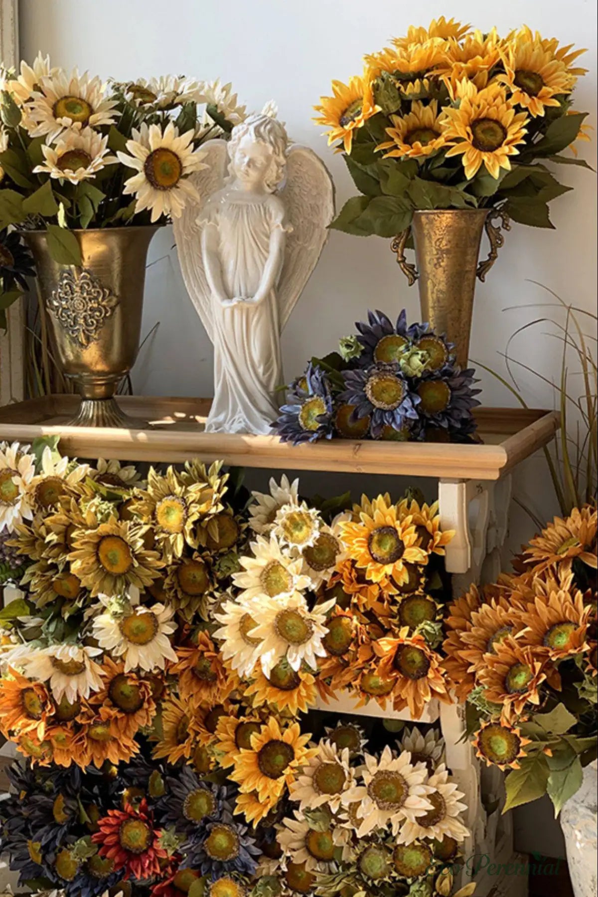 "The Golden Hour" | Real Touch Artisan Sunflower Stem | Realistic Faux Silk Flowers for Home Decor - Eco Perennial