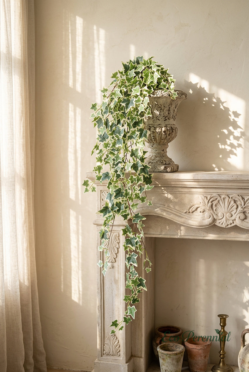 51" Cascading Faux Ivy Vines | 18-Fork Hanging Greenery | Artificial Greenery | Eco Perennial