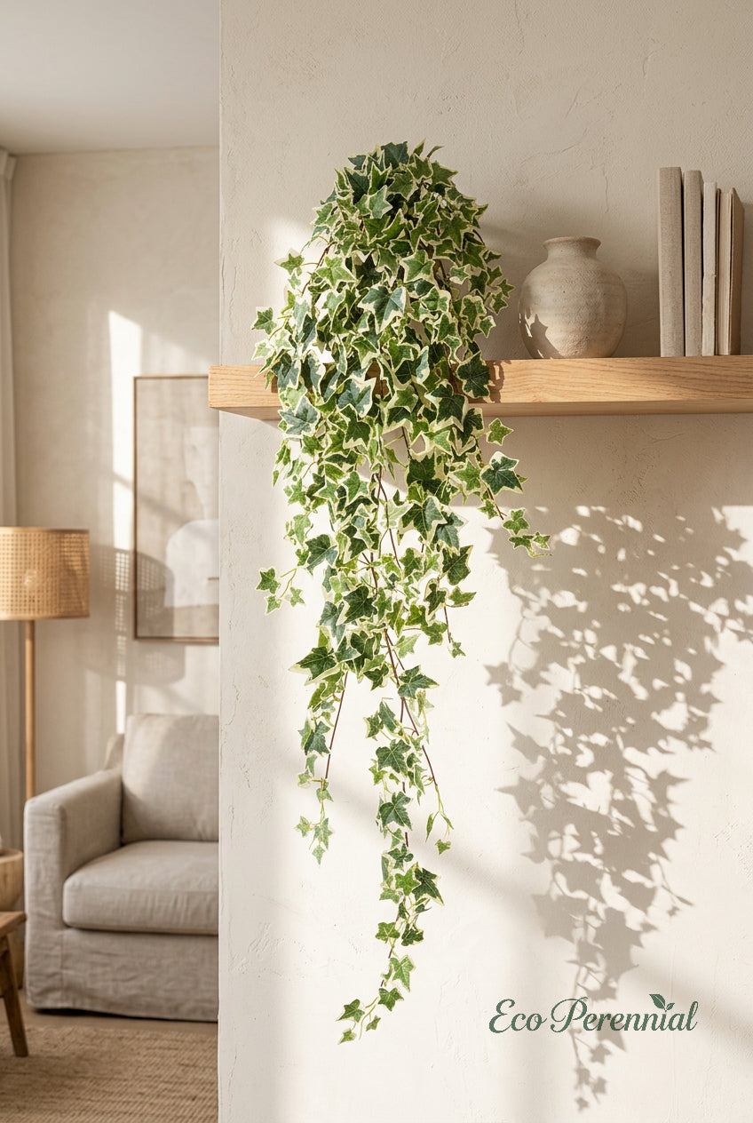 51" Cascading Faux Ivy Vines | 18-Fork Hanging Greenery | Artificial Greenery | Eco Perennial