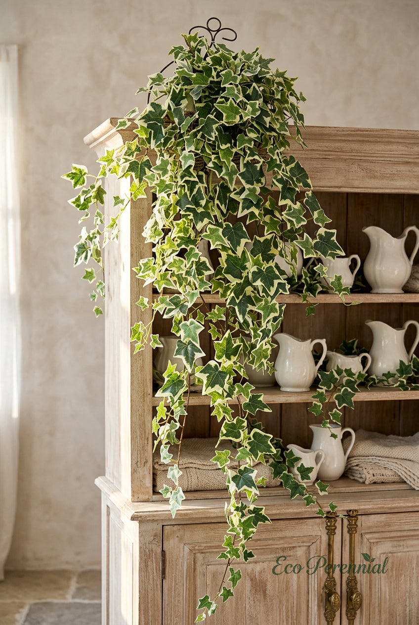 51" Cascading Faux Ivy Vines | 18-Fork Hanging Greenery | Artificial Greenery | Eco Perennial