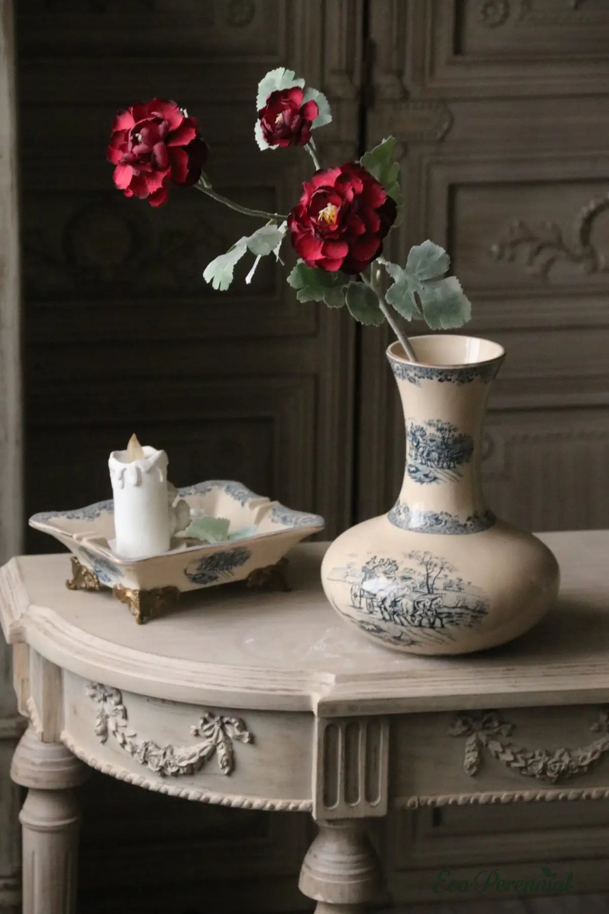 "Velvet Muse" French Red Rose | Premium Handcrafted Silk Stem | Realistic Faux Silk Flowers for Home Decor - Eco Perennial