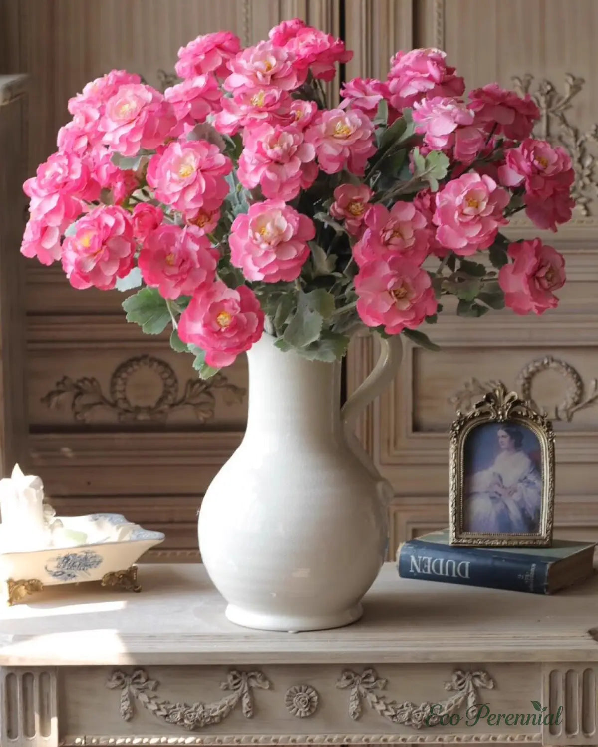 "Velvet Muse" French Rose | Premium Handcrafted Silk Rose | Realistic Faux Silk Flowers for Home Decor - Eco Perennial