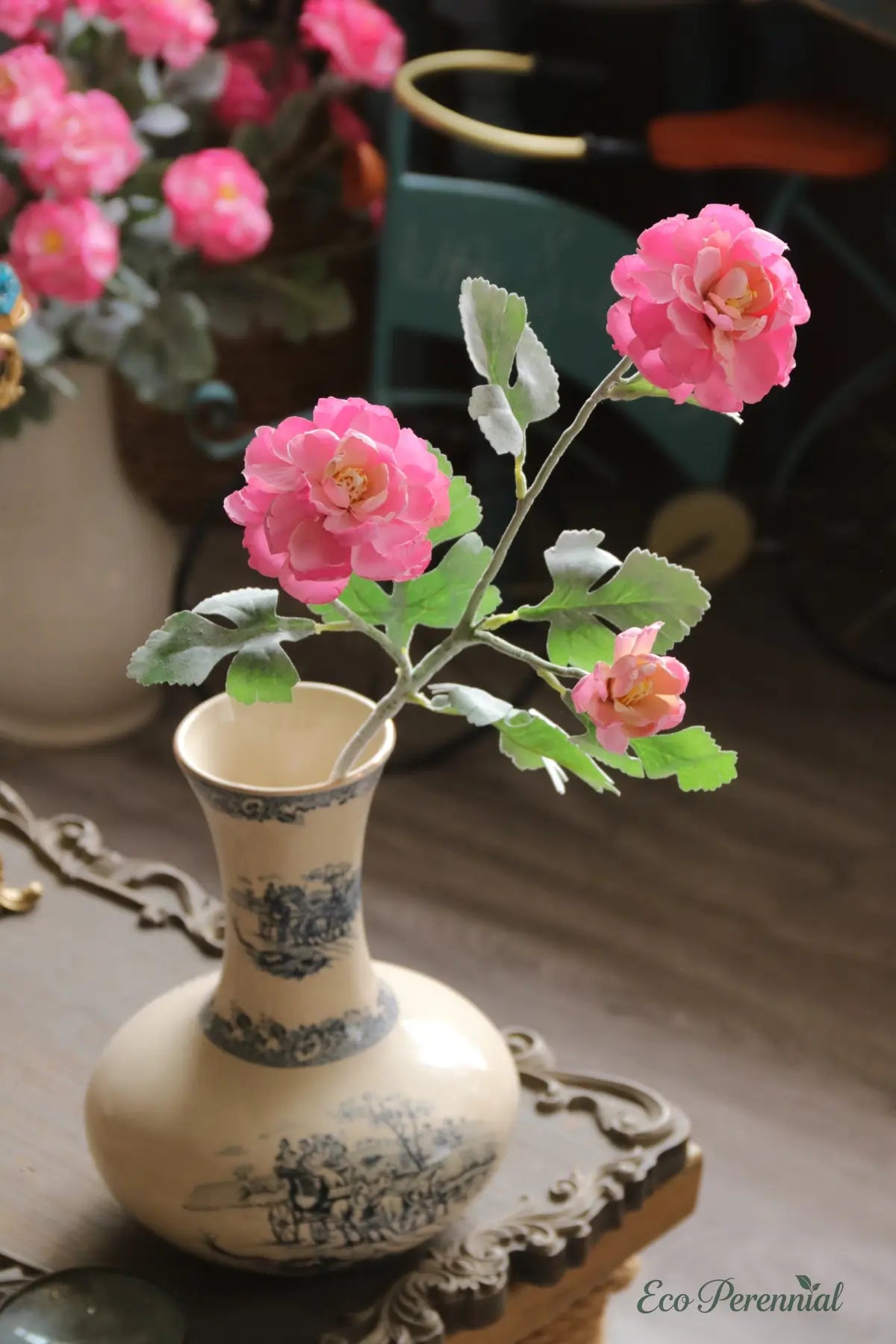 "Velvet Muse" French Rose | Premium Handcrafted Silk Rose | Realistic Faux Silk Flowers for Home Decor - Eco Perennial