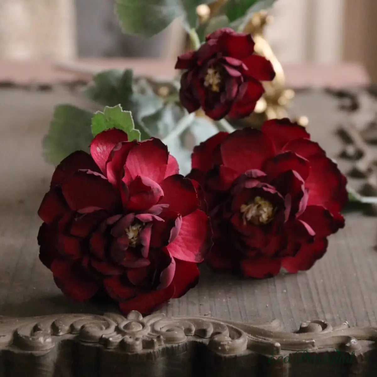 "Velvet Muse" French Rose | Premium Handcrafted Silk Rose | Realistic Faux Silk Flowers for Home Decor - Eco Perennial