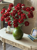 "Velvet Muse" French Rose | Premium Handcrafted Silk Rose Red | Realistic Faux Silk Flowers for Home Decor - Eco Perennial