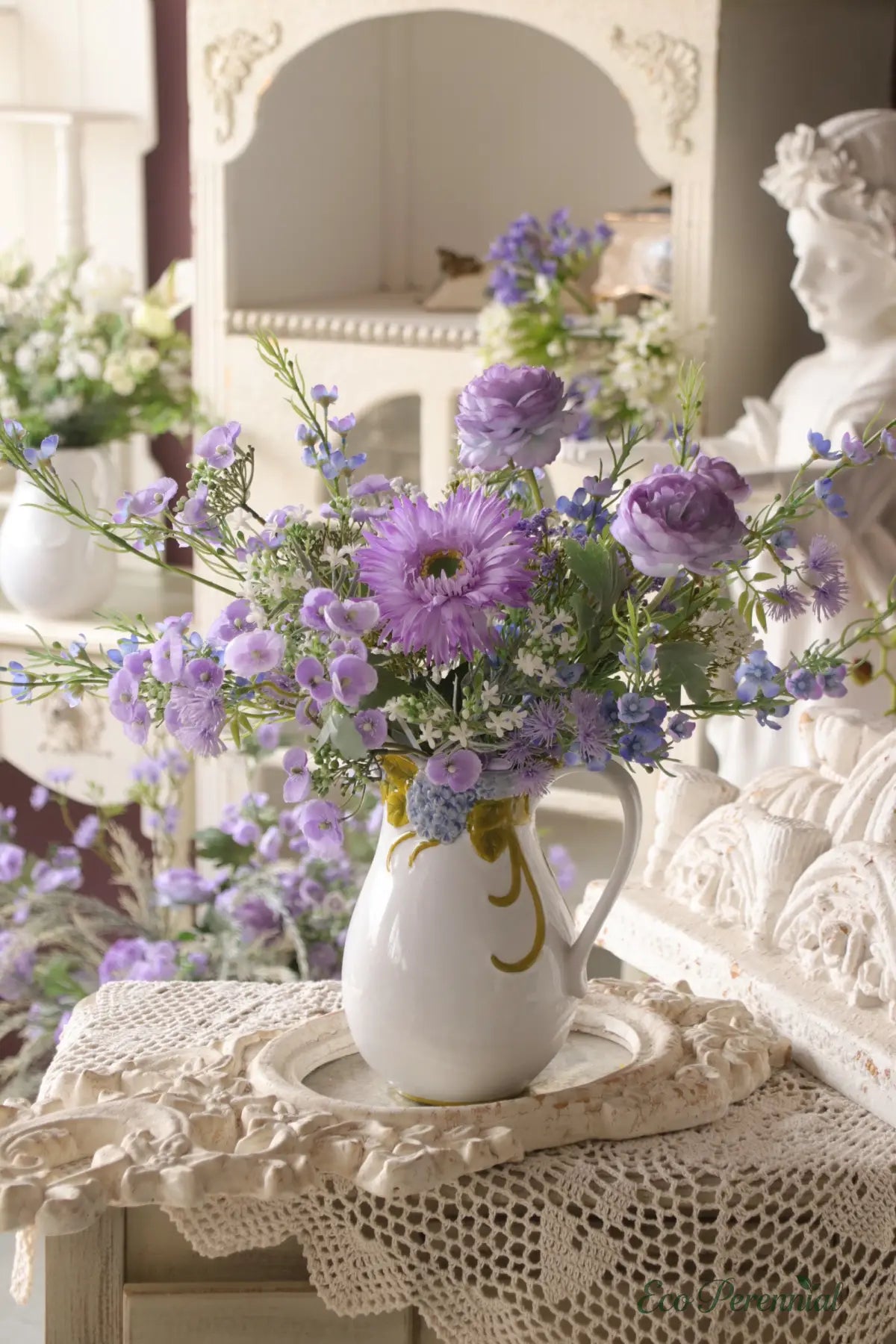 "Velvet Petal" | Premium Real Touch Statement Bloom | Realistic Faux Silk Flowers for Home Decor - Eco Perennial