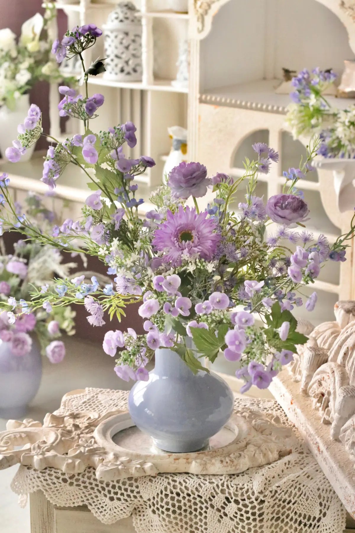 "Velvet Petal" | Premium Real Touch Statement Bloom Floral Bouquet Only Grand Size - Bold & Dramatic (Highly Recommended for Centerpieces) | Realistic Faux Silk Flowers for Home Decor - Eco Perennial
