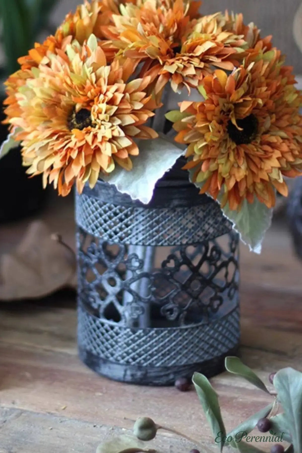 "Velvet Sun" | Faux Teddy Sunflower Artificial Stem | Realistic Faux Silk Flowers for Home Decor - Eco Perennial
