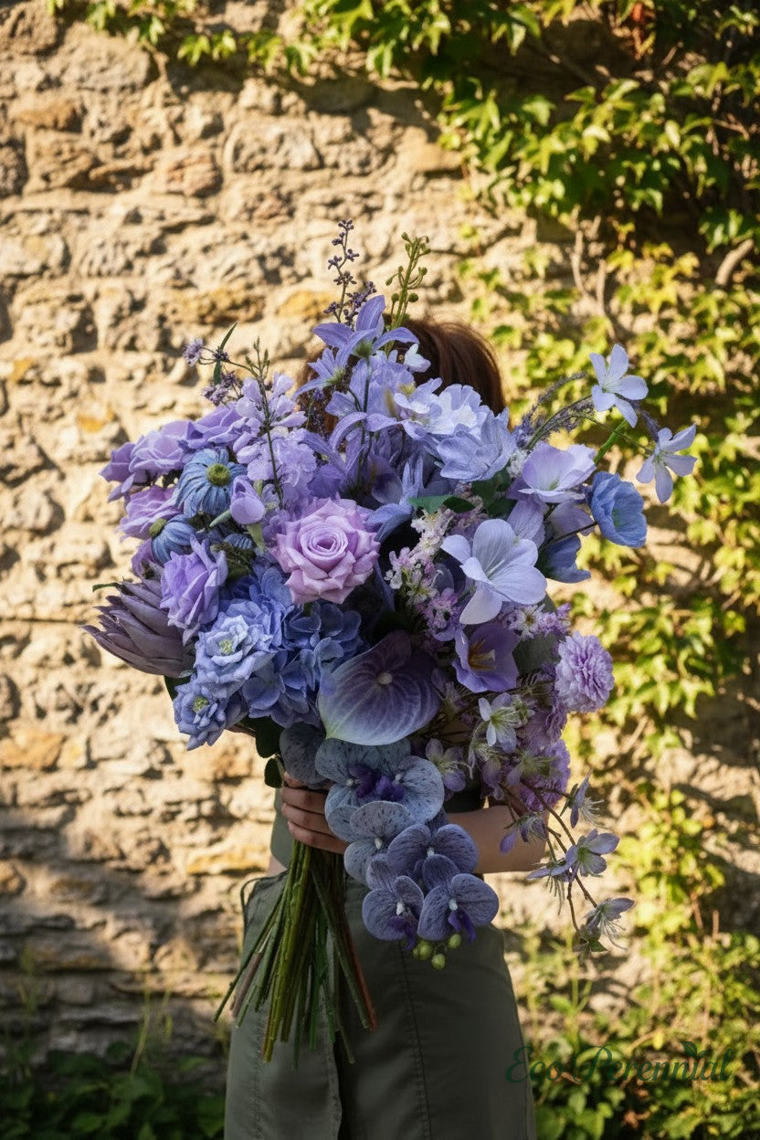 Violet Dream Faux Flower Bouquet | Purple, Lavender & Dusty Rose | Eco Perennial | Artificial Flower Bouquet | Eco Perennial