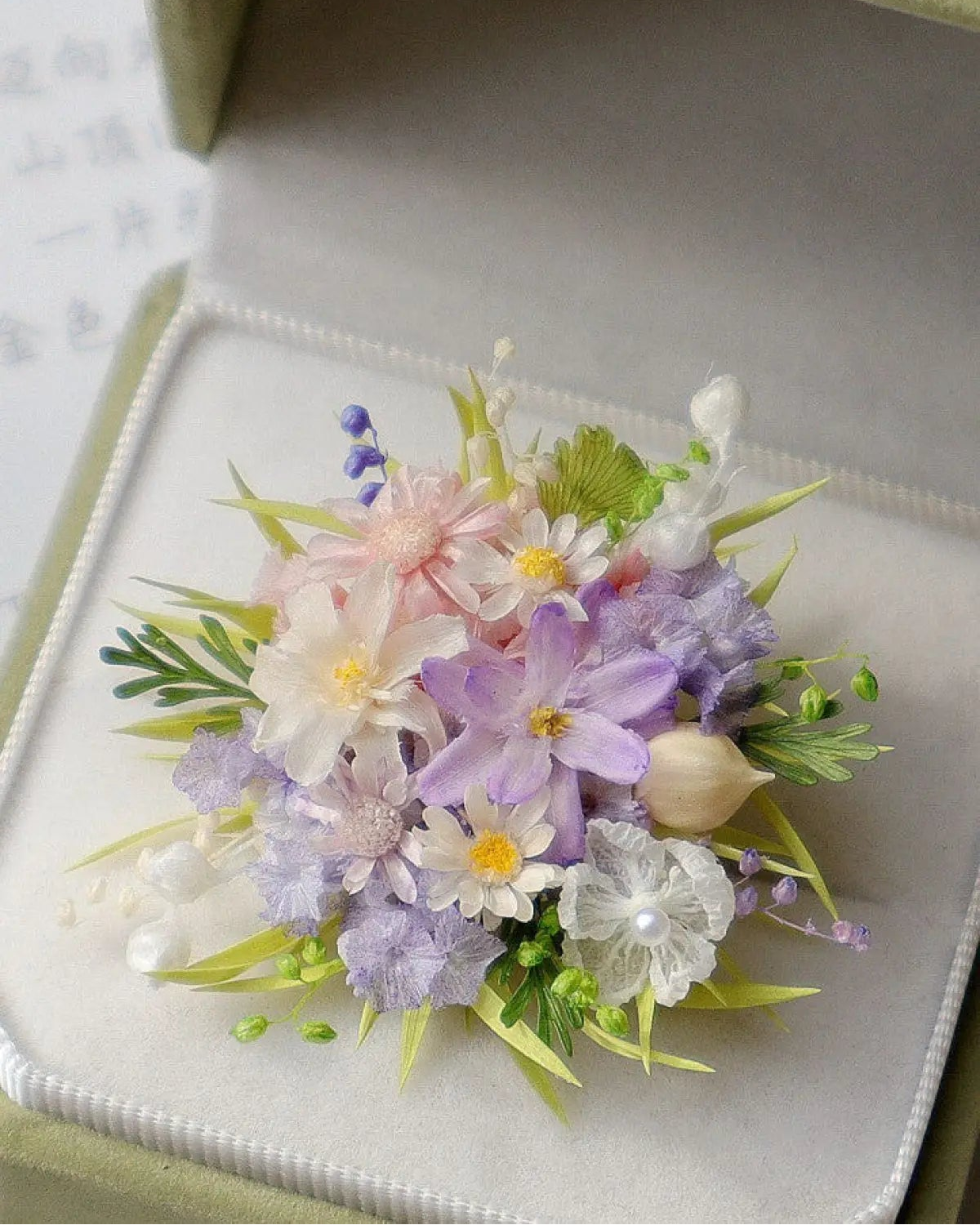 Violet Garden Preserved Flower Ring – Handcrafted Eternal Floral Jewelry Purple Pink White | Realistic Faux Silk Flowers for Home Decor - Eco Perennial