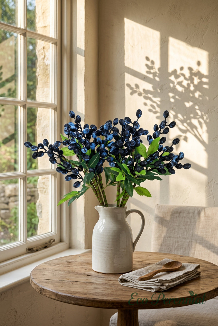 14.2" Petite Faux Berry Stems | 6 Colors | Artificial Greenery | Eco Perennial