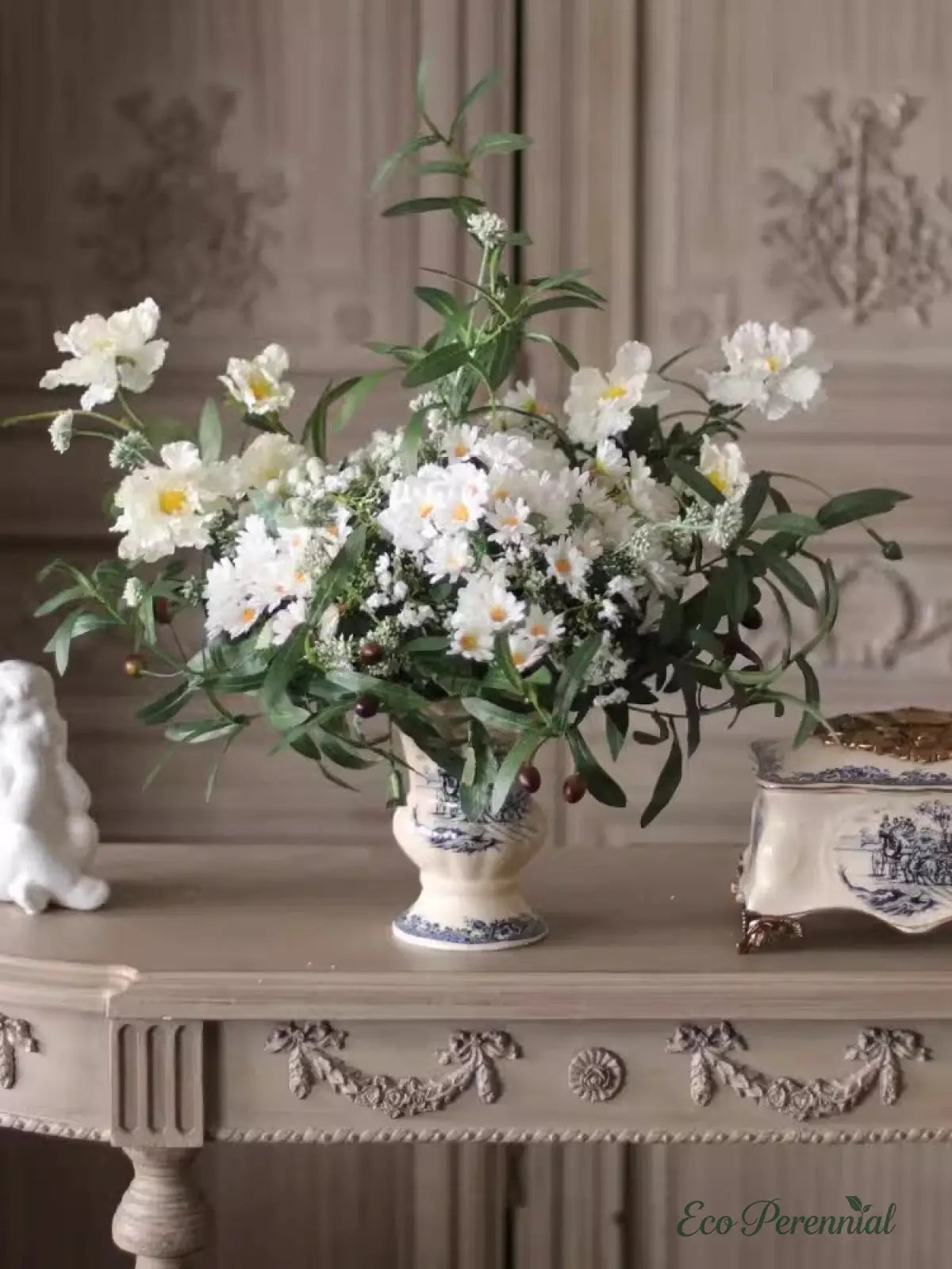 "Wild English Meadow" | Handcrafted Silk Bouquet | Realistic Faux Silk Flowers for Home Decor - Eco Perennial
