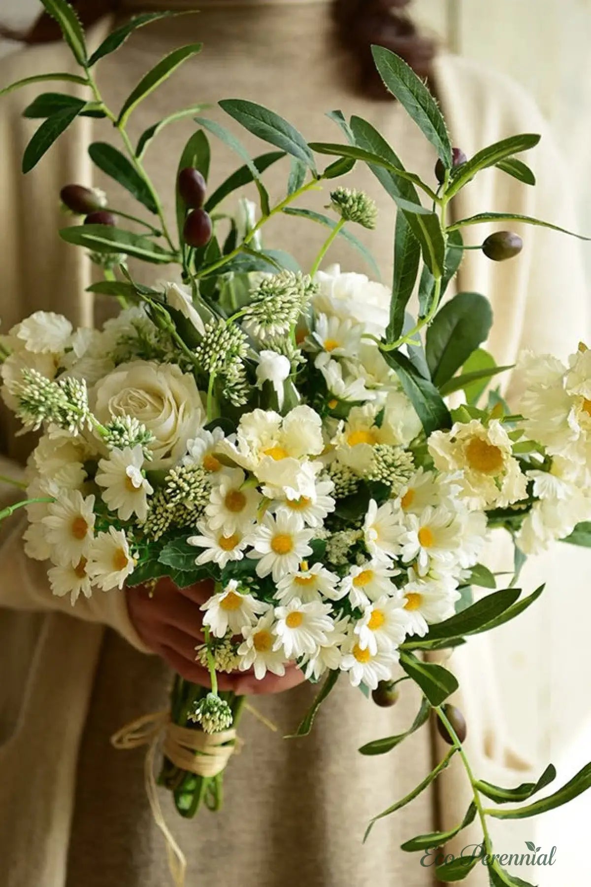 "Wild English Meadow" | Handcrafted Silk Bouquet | Realistic Faux Silk Flowers for Home Decor - Eco Perennial