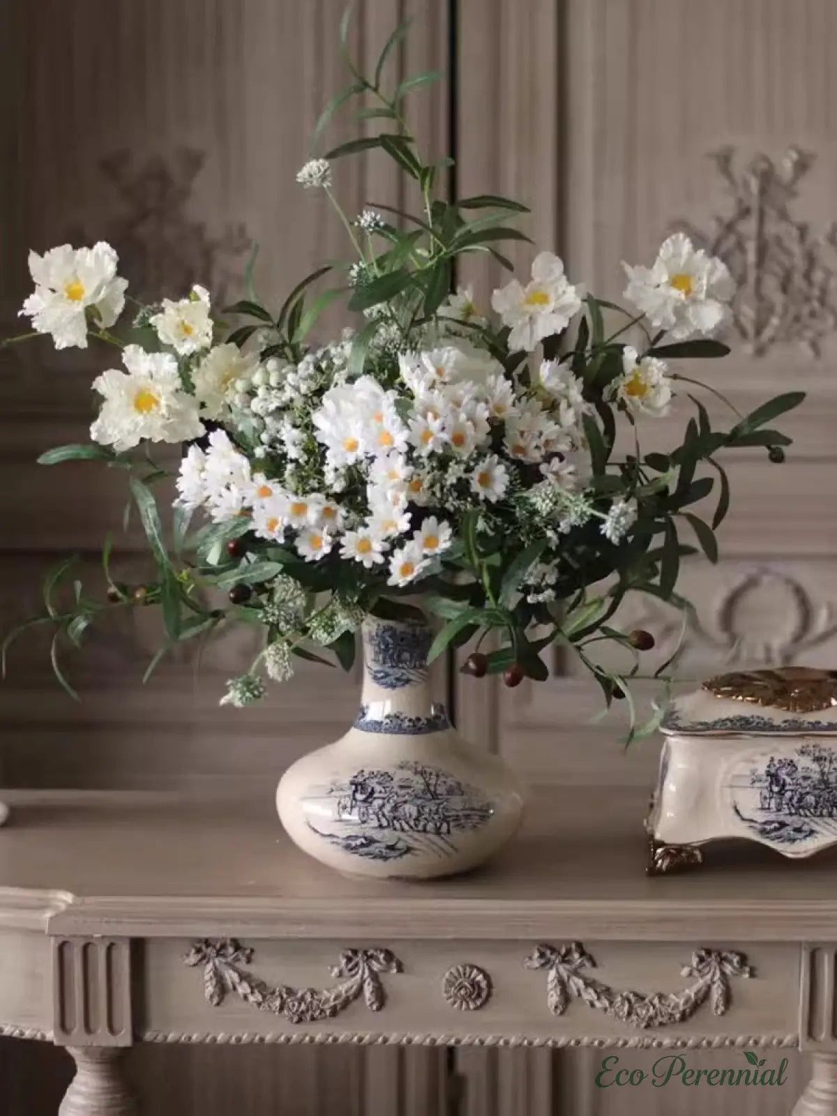 "Wild English Meadow" | Handcrafted Silk Bouquet | Realistic Faux Silk Flowers for Home Decor - Eco Perennial