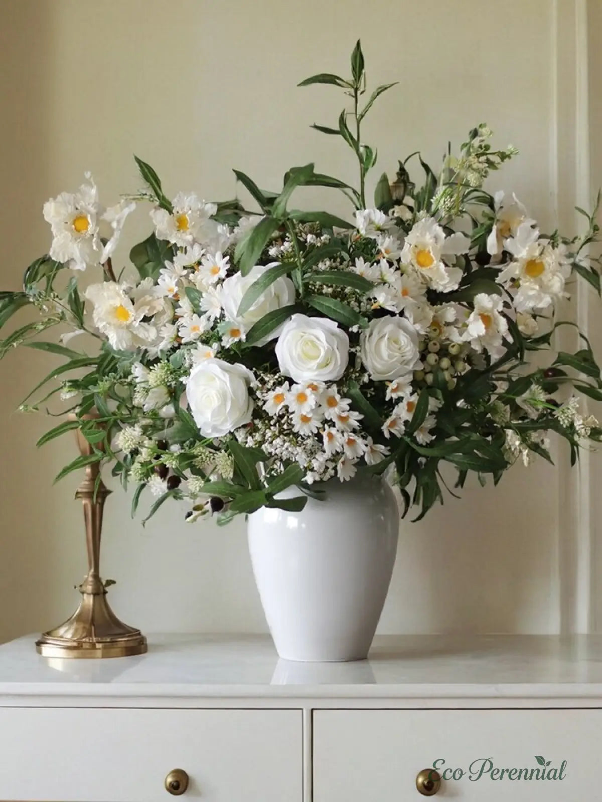 "Wild English Meadow" | Handcrafted Silk Bouquet | Realistic Faux Silk Flowers for Home Decor - Eco Perennial
