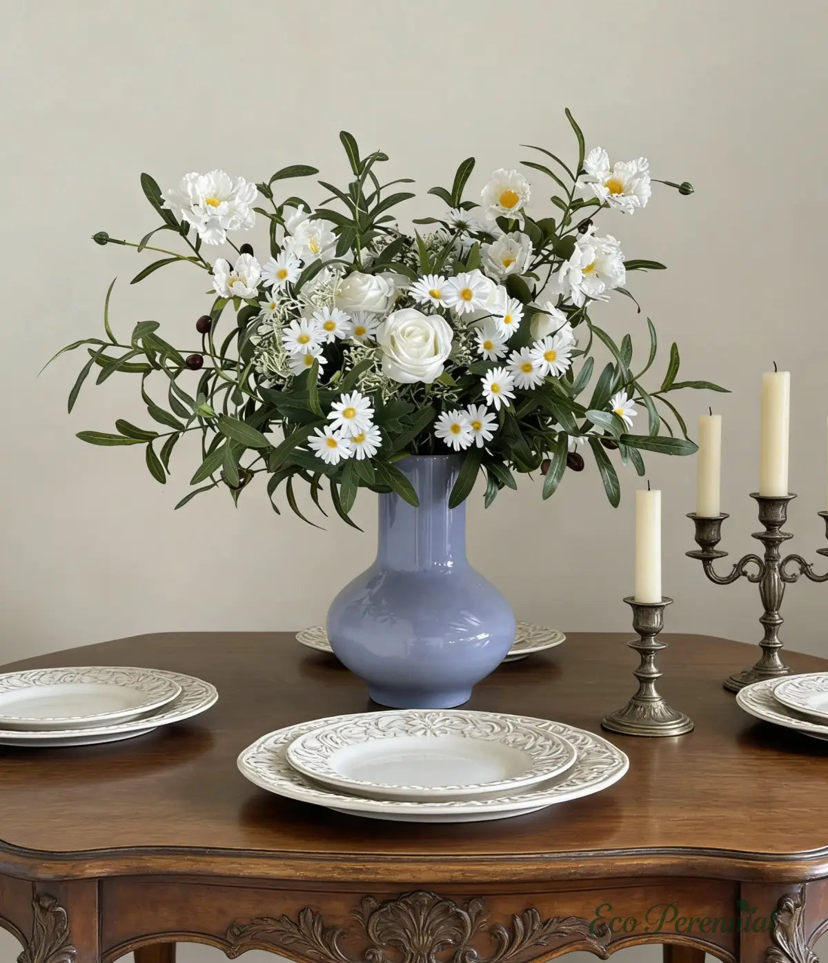 "Wild English Meadow" | Handcrafted Silk Bouquet | Realistic Faux Silk Flowers for Home Decor - Eco Perennial