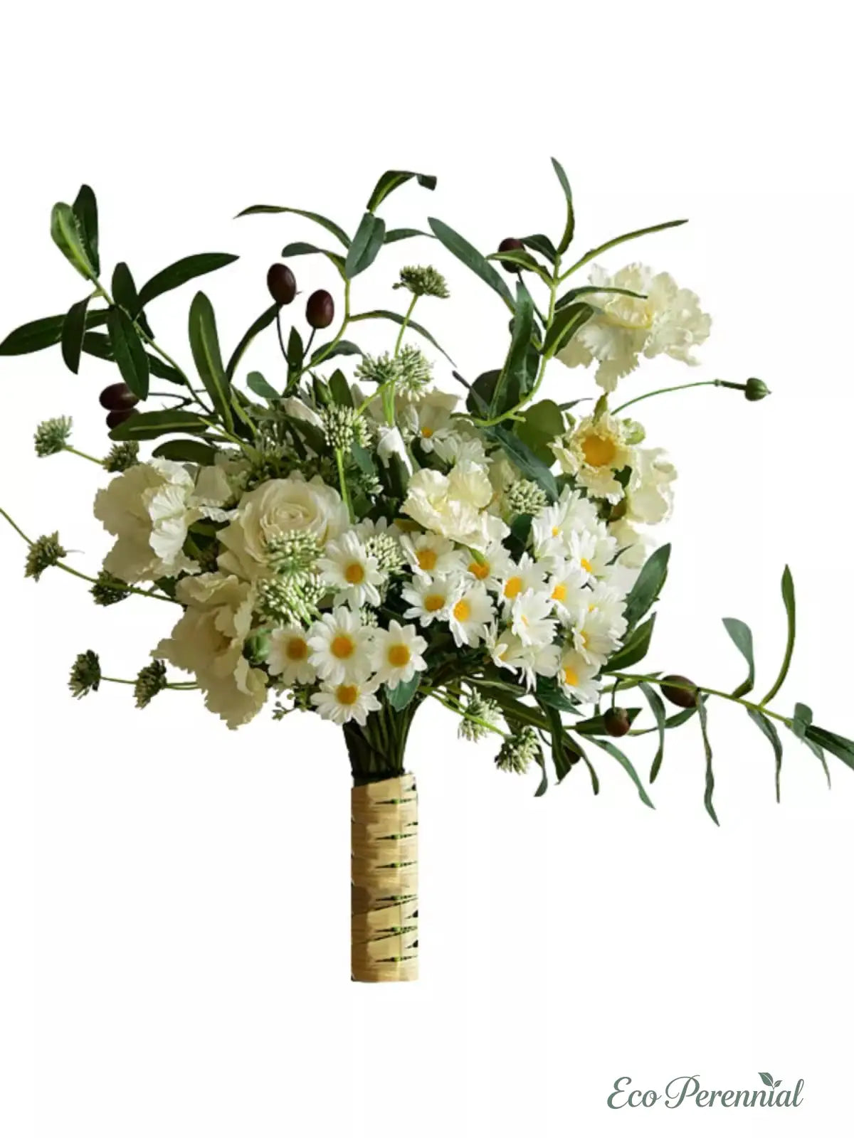 "Wild English Meadow" | Handcrafted Silk Bouquet | Realistic Faux Silk Flowers for Home Decor - Eco Perennial