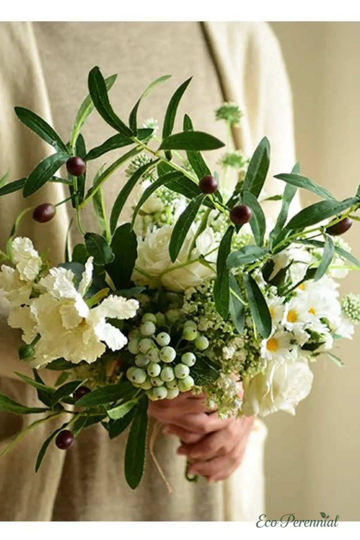 "Wild English Meadow" | Handcrafted Silk Bouquet | Realistic Faux Silk Flowers for Home Decor - Eco Perennial