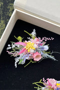 Wildflower Garden Preserved Flower Ring – Handcrafted Eternal Floral Jewelry Pink Blue Green | Realistic Faux Silk Flowers for Home Decor - Eco Perennial