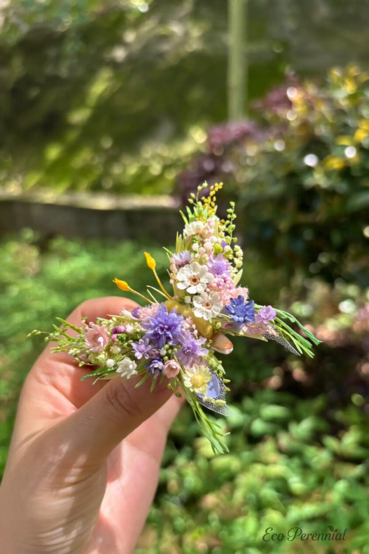 Wildflower Meadow Preserved Flower Ring – Handcrafted Eternal Floral Jewelry | Realistic Faux Silk Flowers for Home Decor - Eco Perennial