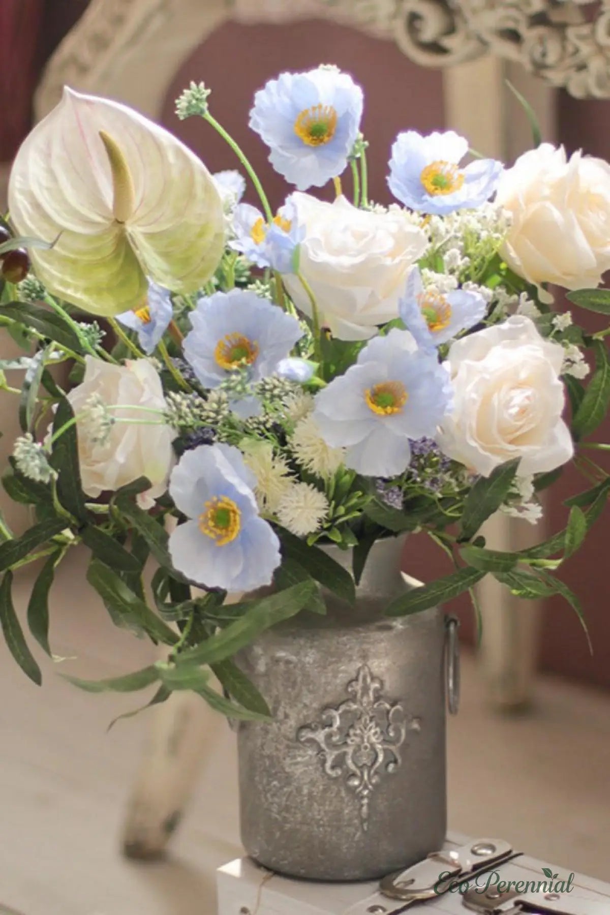 "Wildwood Rose" | Artisan Mixed Wildflower Bouquet | Realistic Faux Silk Flowers for Home Decor - Eco Perennial
